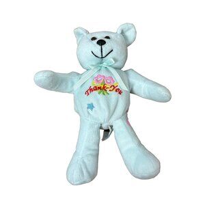 Pastel Blue Bear Beanie Plush Stuffed Animal Thanks Thank You Gift Genich Intl
